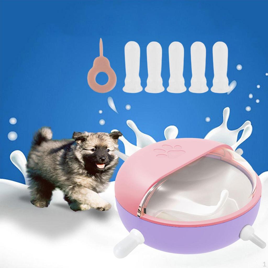 Cat Nursing Feeder Built in Silicone Sucking Nozzle, Newborn Bowl, Puppy 180ml Large