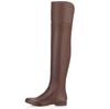Fashion 2025 Winter Fashion Women Boots Black/brown Side Zipper Round Toe Square Heel Over The Knee Flat Boots Casual Knight Boots