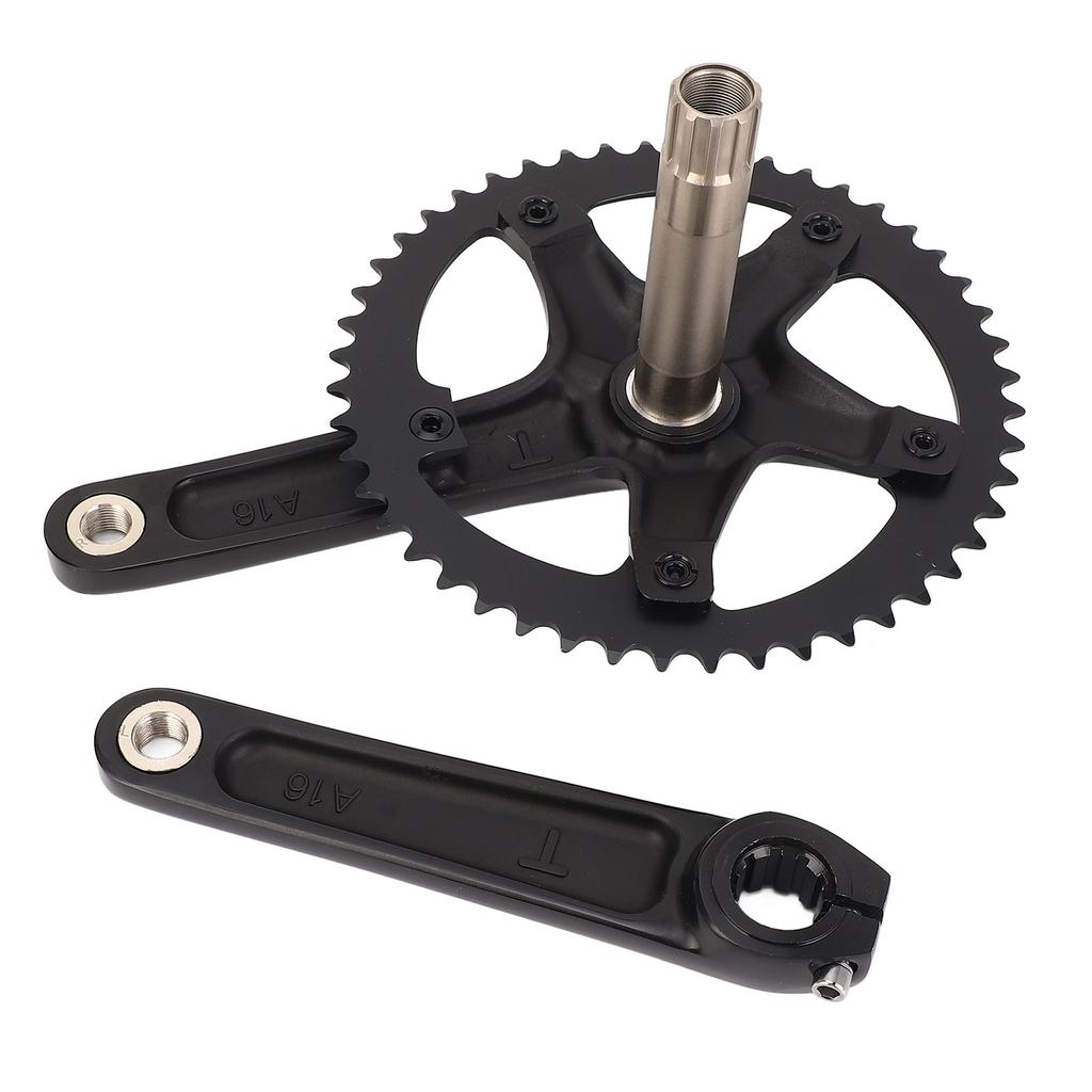 Hollow Integrated Crankset Set BCD144MM 48T Chainring Cycle Crankset for 8 to 12 Speed Gear Systems Black