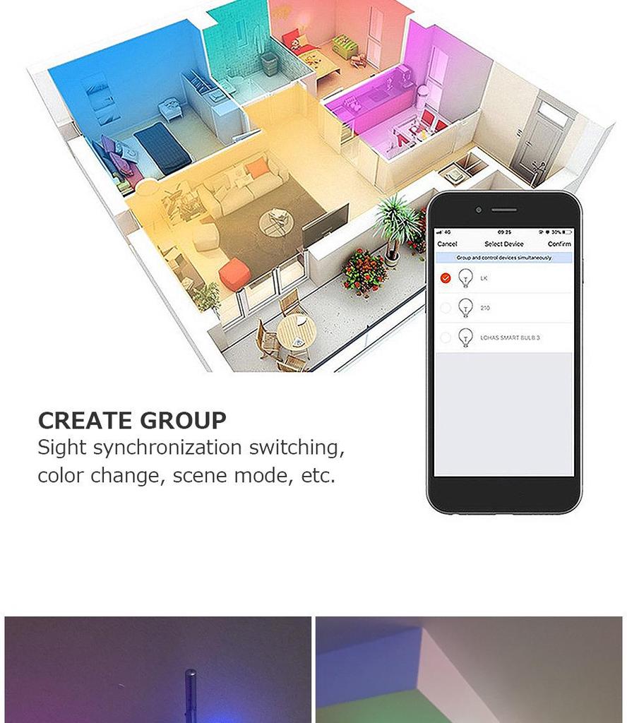 Tuya WiFi Smart GU10 RGBCW Dimmable Spotlight, Voice-Controlled with Alexa Compatibility.