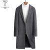 Men's Mid-Length Double-Layer Wool Overcoat - Winter Windbreaker for Middle-Aged and Young Adults