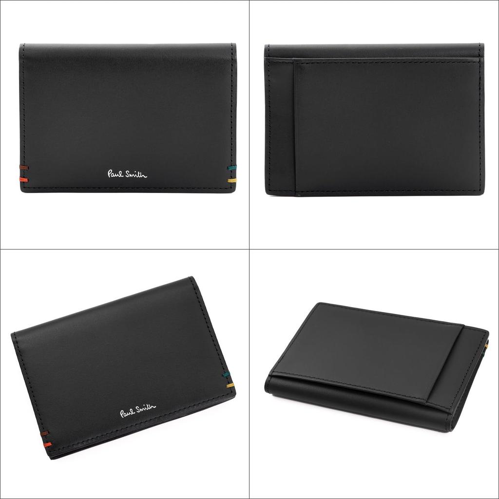 Paul Smith Men's Leather Cowhide Shopping Bag, Gift Wrapped, Pass Case, Card Case, Commuter Pass Holder, Includes One Cleaning Cloth (Unengraved,