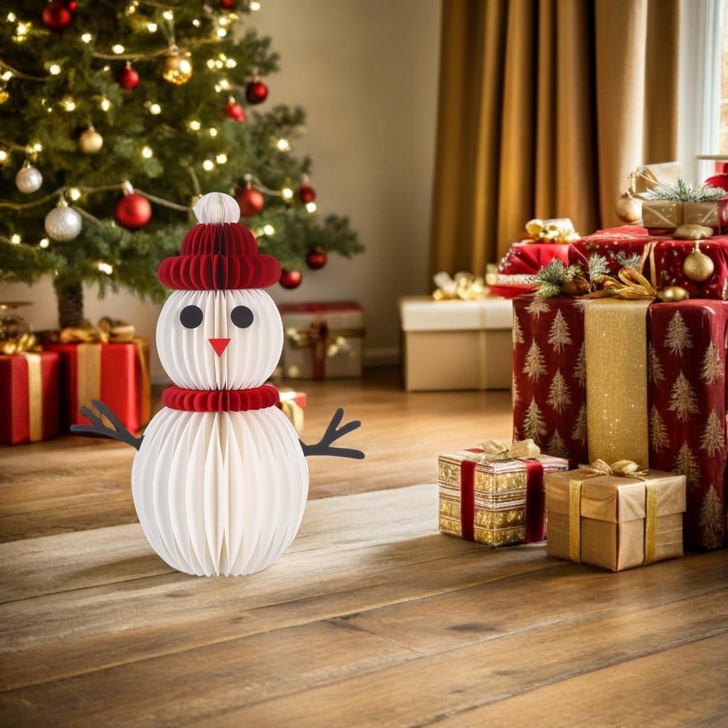 Weihnachts-Schneemann-Dekoration Waben-Tischmittelstück Für Feiertagsparty Indoor-Tischdekoration Winter-Hausparty-Zubehör