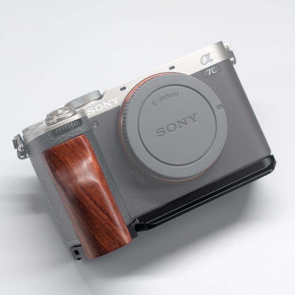 Kompatibel med Sony A7C Mark II A7C2 A7CR kamera eksklusiv plate Retro håndtak i ekte tre Arca standardspesifikasjon [Iborrys] ILCE-7CM2 L-formet ·