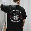 FUN FACT I DON'T CARE Skull Print Unisex T-Shirt