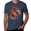 Firebreathing Red Dragon In Watercolor Tshirt Daily Wear Print Tshirt