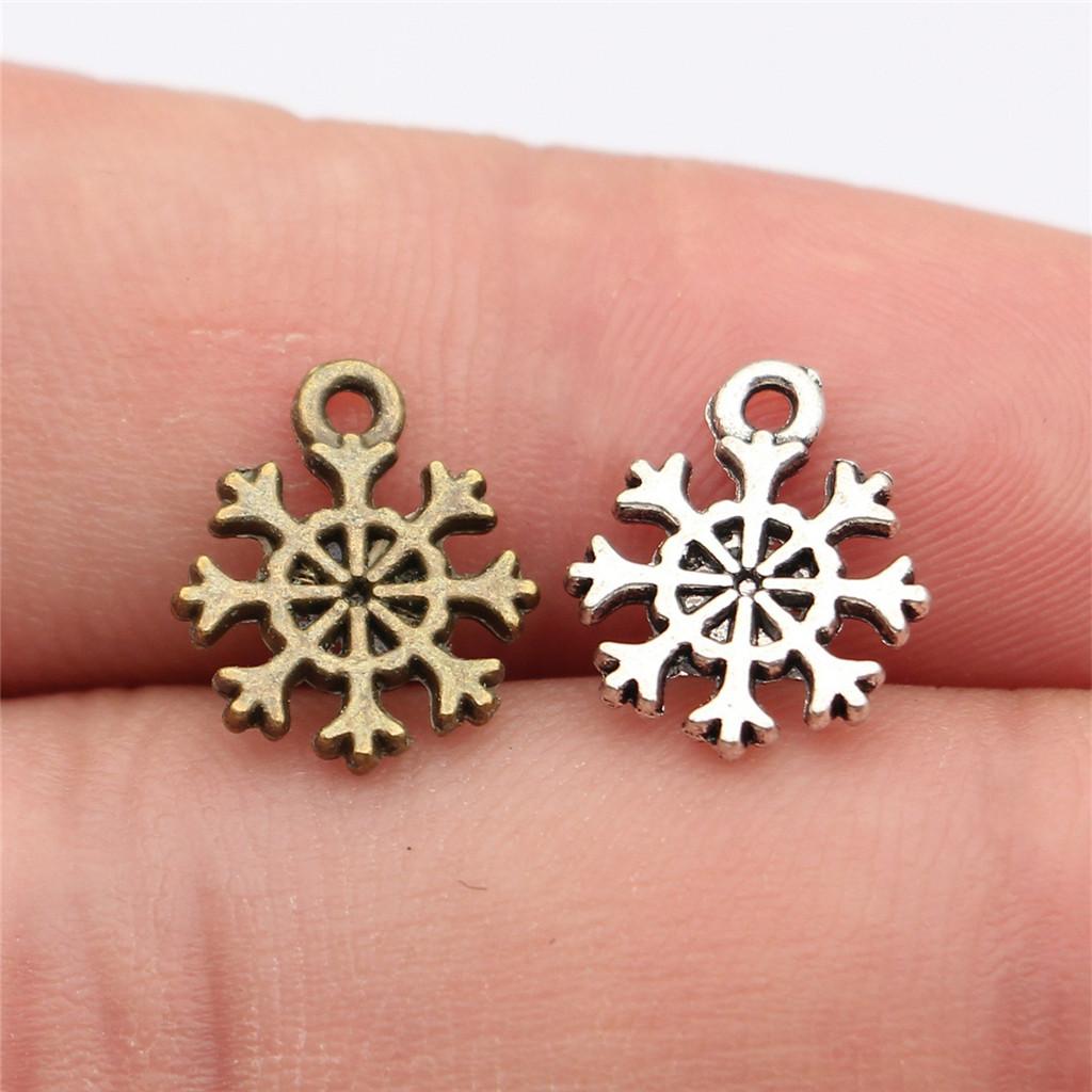 Snowmen Charms Snowflake Pendants For Winter Christmas Themed Jewelry