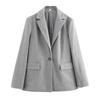 Women's Fashion Versatile Twill Suit Coat Autumn Straight Sleeve Flip Collar Single Buckle Blazers Jacket Office Lady Outcoat