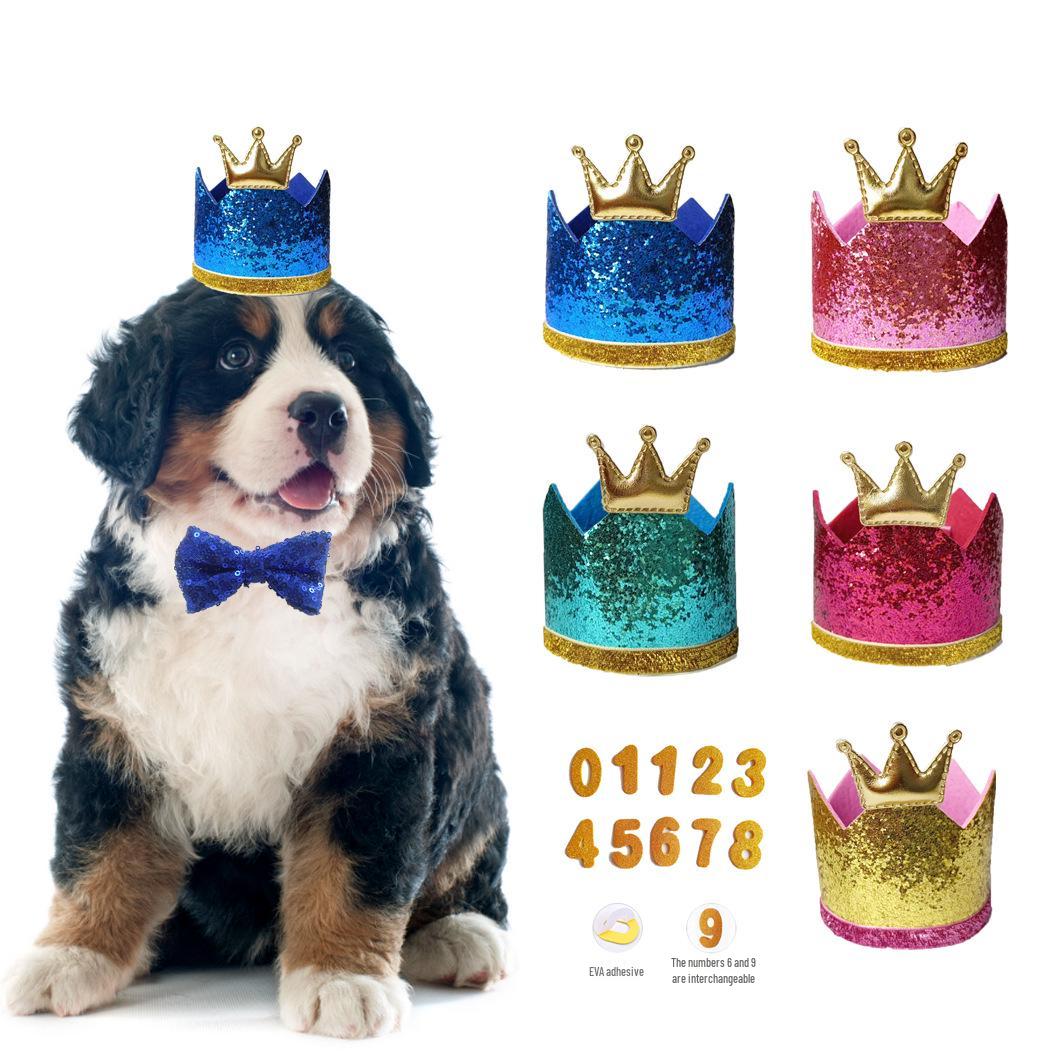 British Plaid Pet Birthday Hat and Bib Set for Dogs and Cats