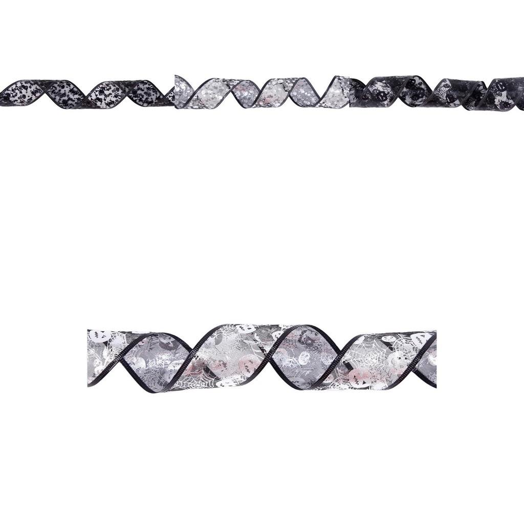 Elegant Led Light String With Double Layer Mesh Ribbon For Halloween Party Decor