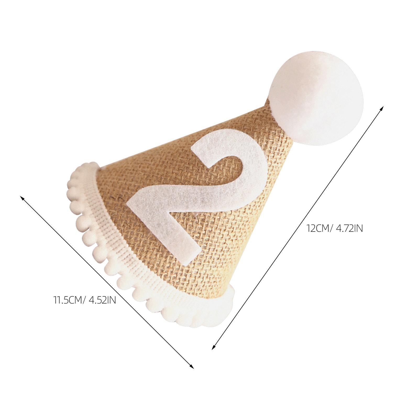 1Pcs Adorable Linen Birthday Hat for Infants Comfortable Safe Party Headwear Baby Shower Gift Kids Celebration Decorative Hat
