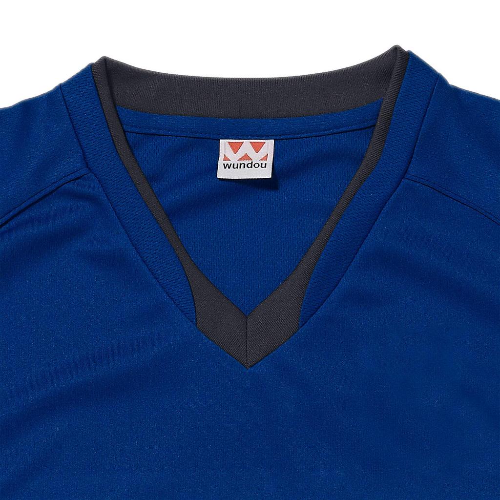 Wundou Basic Soccer Shirt P1910 Royal Blue Medium, Moisture-Wicking, Quick-Drying, V-Neck, Short Sleeve