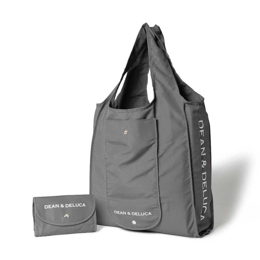 Dean Deluca Shopping Charcoal 43 x 37 x 14 cm & Bag, Gray, Foldable, Lightweight, Compact,