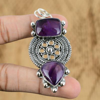 Easter Deal 925 Sterling Silver Star Amethyst Gemstone Daughter Wedding Pendant