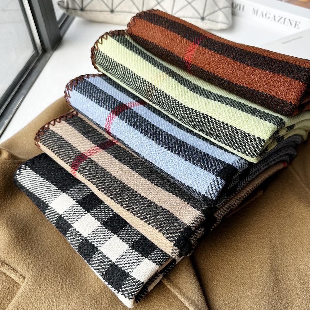 Couple Scarf Men's New Imitation Cashmere Classic Plaid Scarf Women's Winter High End Atmosphere Shawl