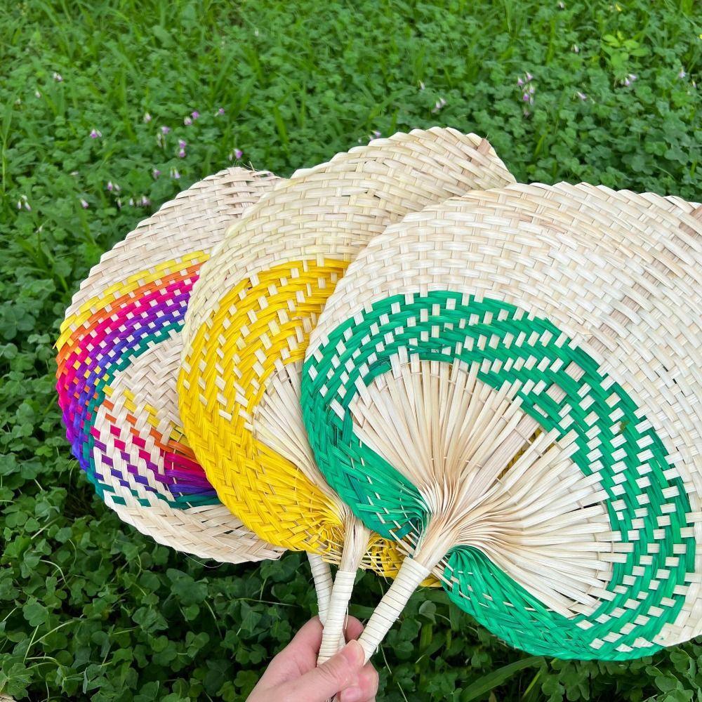 Natural Bamboo Woven Fan Lightweight Straw Fan Artistic Rattan Fan  Home Decoration