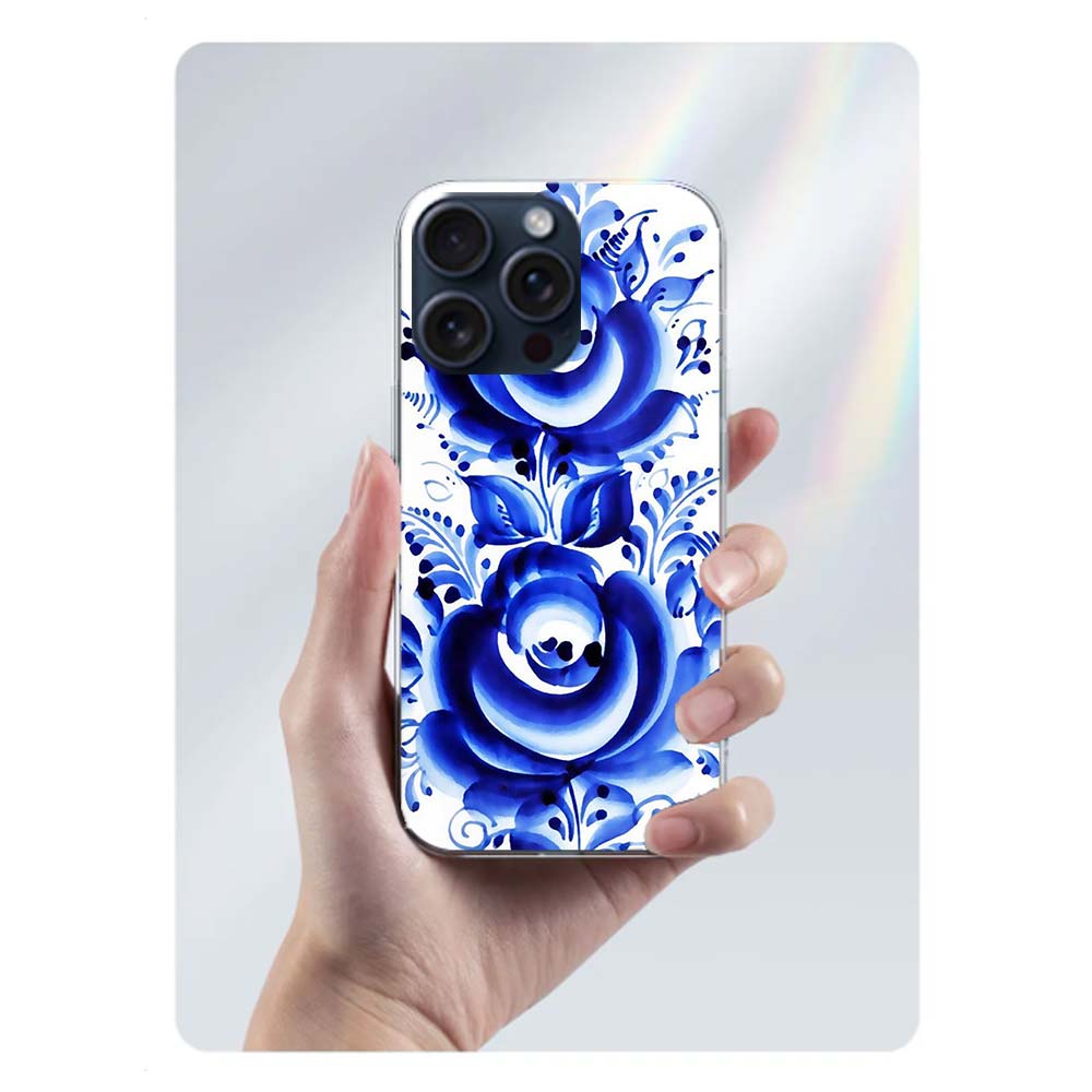 Blau weißes Porzellanmuster Klare Handyhülle Für Iphone 17 Air 16 Pro Max 15 Pro 14 Plus 17E 16E 11 13 12 Mini Hüllen Cases Fund
