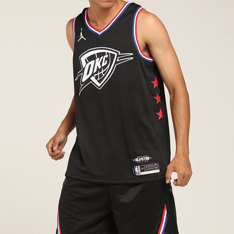 Nike NBA 2019 All-Star Oklahoma City Thunder Russell Westbrook Summer Loose Sleeveless Basketball Vest Men Tops Black AQ7295-020