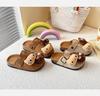 Girls' Outdoor Cartoon Cat Birkenstock Slippers - Cute, Soft Sole, Fashionable Half-Slippers for Spring and Autumn.