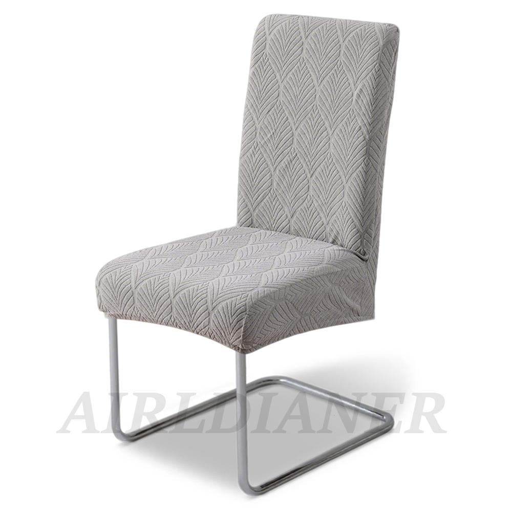 Waterproof Fabric Chair Cover Leaf Pattern Jacquard Chair Seat Slipcover Piain Dining Seat Case with TPU Membrane Restaurant