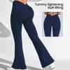 Pantaloni de Yoga Flare cu Talie Înaltă și Decolteu Adânc în V, cu Control Abdomen și Elasticitate Ridicată pentru Femei