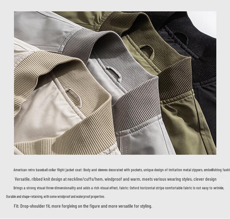Unisex Retro Bomber Jacket with Solid Colors & Print Designs - Perfect for Spring & Autumn Casual Wear