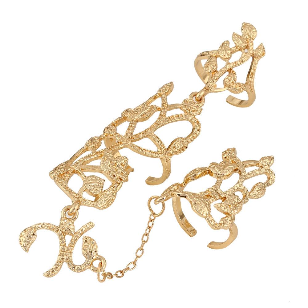 Popular New Accessories, European And American Fashion, Simple Atmosphere, Hollow Leaves, Flowers, One-Piece Set Ring