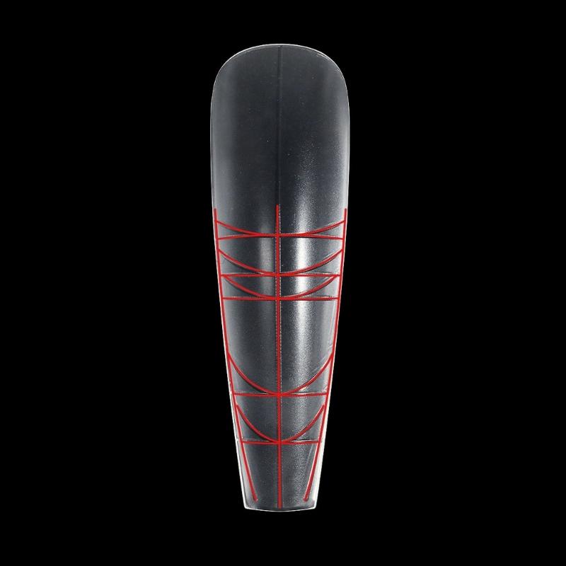 Clear Nail Extensions for Women Professional Long Transparent Acrylic Tips with Measuring Scale Full Cover False Nail