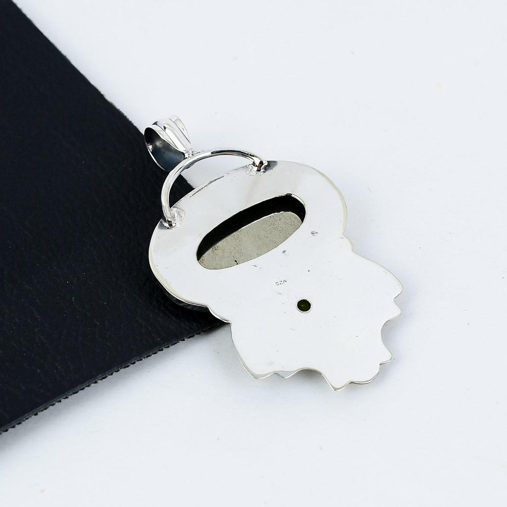 Natürlicher Goldener Apache Pyrit, Citrin Edelstein Silberanhänger in 925 Sterling Silber - Handgefertigtes Design, Alltagsschmuck, Einzigartiges Anhängergeschenk