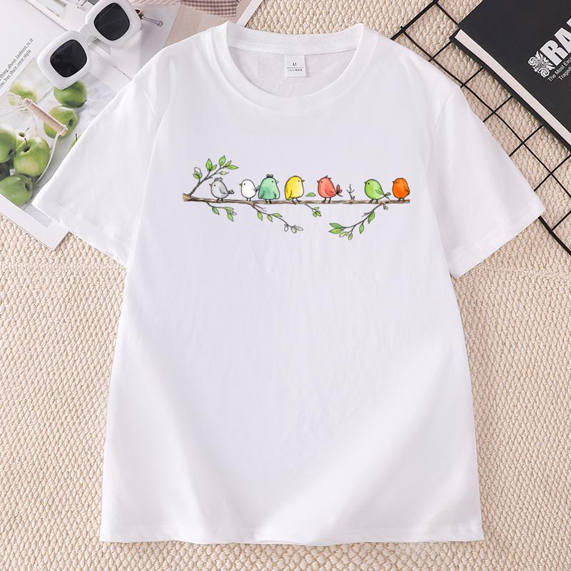 Birdwatching T Shirt Unisex Unisex Cute Bird Tee Cotton Short Sleeve Crew Neck Printed TShirt Casual Comfortable Summer Clothes