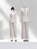 2025 Women's High-End Beige Suit Set: Casual Wide-Leg Pants, Professional Formal Wear for Spring, Autumn, Winter.