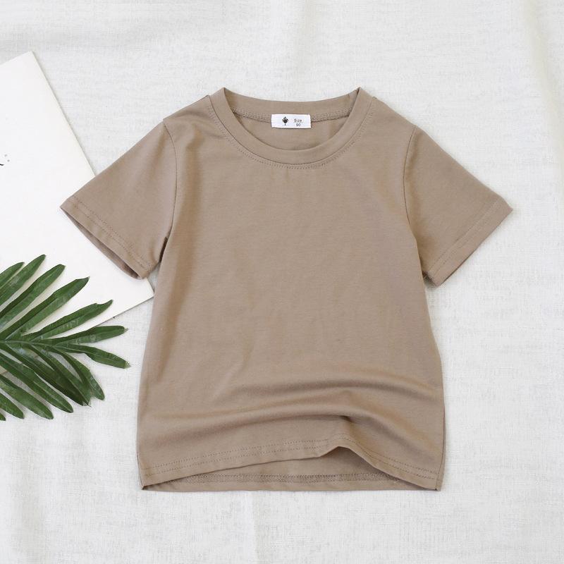Candy Color T Summer New Boys' Basic Solid Color Top, Girls' Baby Versatile Half Sleeved Cotton T-shirt