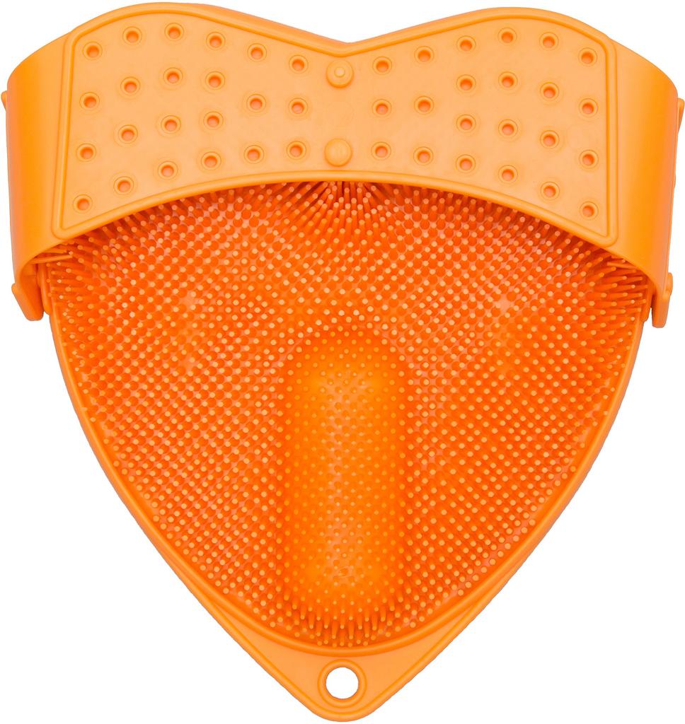 Szczotka do stóp i mata do mycia stóp z górną i dolną zdrową myjką do stóp, prezent do pielęgnacji stóp w daimei (Czyści pędzle) (Pomarańczowy Pasja) [Wyprodukowano w Japonii]