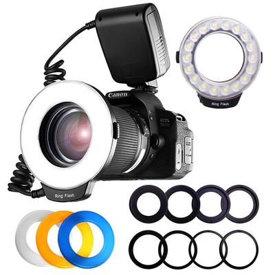 Blitz für Objektivkameras LED 48 Glühbirnen Makro Ringblitz Kompatibel mit Canon und Nikon Blitz LCD-Anzeige PCA-TECH Nahaufnahmekameras/Einzel