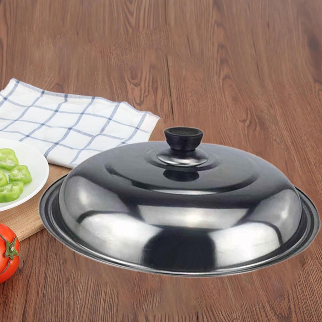 Stainless Steel Frying Cookware Lid Easy To Assemble Heat Resistant with Handle for Restaurants