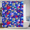 Colorful Fish Print Shower Curtain Creative Blue Background with Multiple Designs Bathroom Decor for Kids Adults