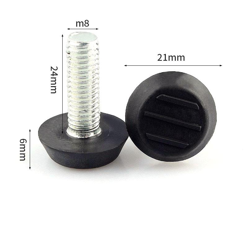 

10Pcs/lot Black Home Metal Adjustable Feet Pad Screw M6 M8 Furniture Leg Table Leveling Feet Pad Screw Threaded Stem Feet Pad