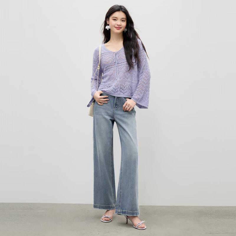 Qiushui Yiren Slim Fit Lace Knit Top