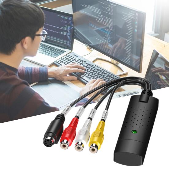 

1 комплект адаптера видеозахвата Usb 2 видео USB аудио конвертер карта захвата для офиса чёрный