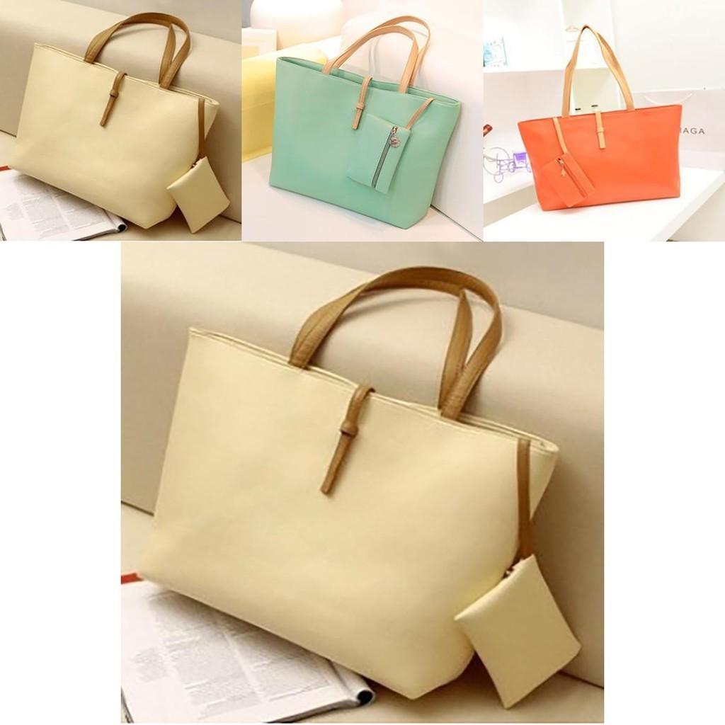 Elegant Women Shopping Tote Faux Leather Messenger Handbag With Spacious Compartments