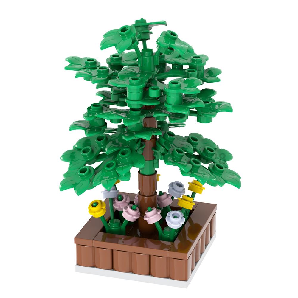 MOOXI Stadtfarm MOC Teile Figuren Bausteine Set Pflanze Baum Blatt Blume Gras Garten Modell Freunde Steine Spielzeug für Kinder