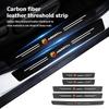 For Abarth Car Door Sill Scuff Plate Decor Carbon Fiber Stickers FIAT 500 Doblo Tipo FR Panda Argo Freemont Bravo Punto
