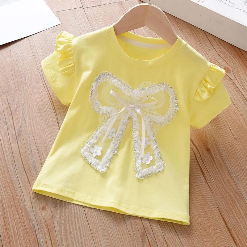 Mädchen Kurzarm T-shirt Baumwolle Sommer Top Kinder Sommer Kleid Frauen