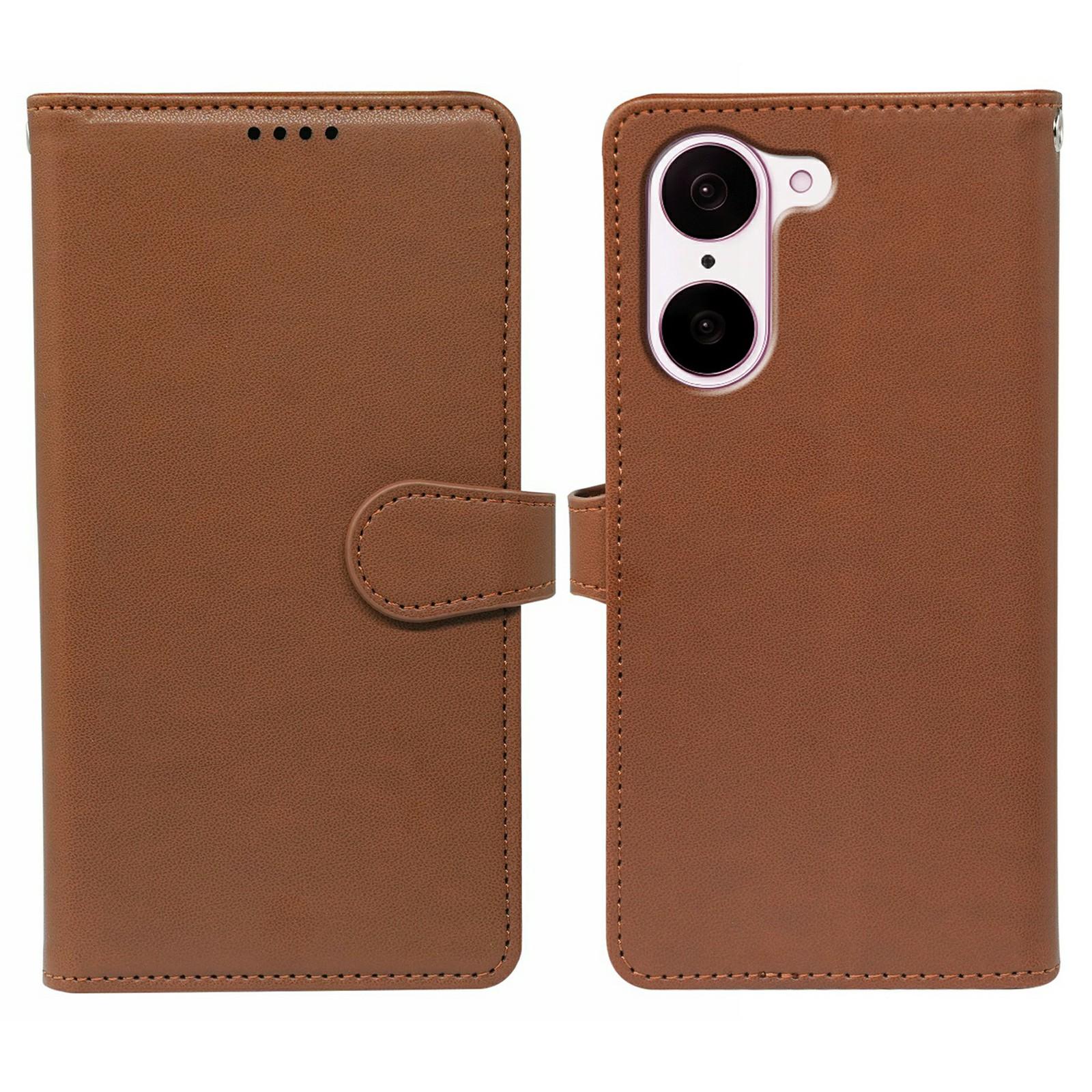 

For OnePlus Nord CE5 5G/Ace 5 Racing 5G Case with 9 Card Slots PU Leather Stand Phone Cover Brown