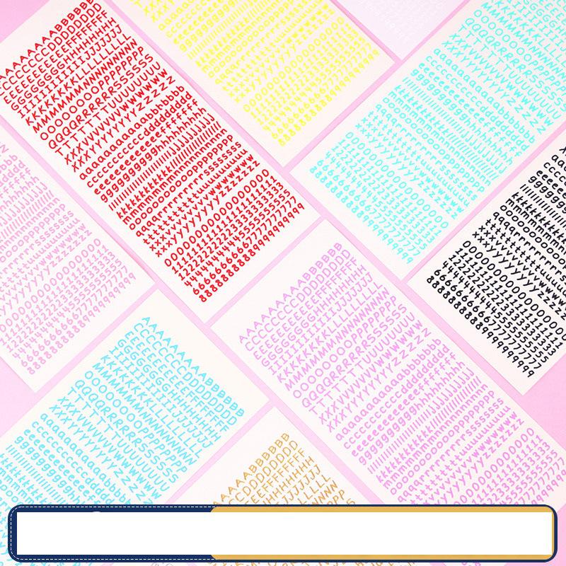 Korean Wannathis Cute PVC Letter & Number Stickers - Colorful, Multi-functional Decorative Stickers for Journals & Photos