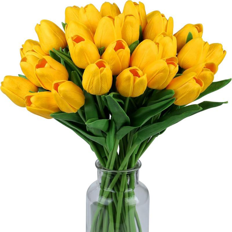 High-End PU Mini Artificial Tulip Bouquet for Living Room