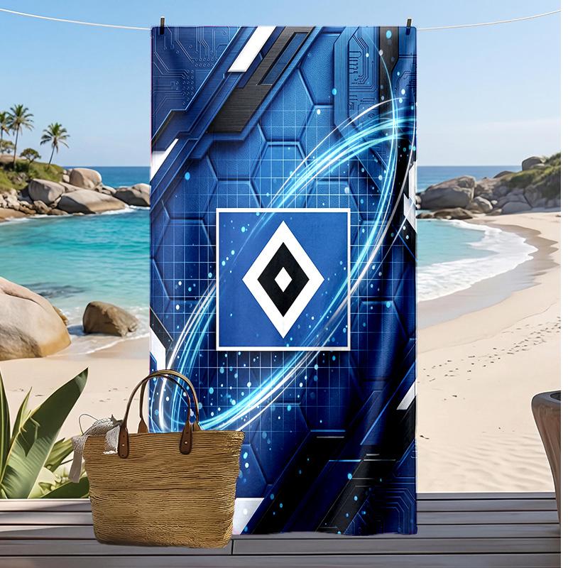 Asciugamano da Spiaggia con Stampa Calcio Hamburger SV, Asciugamano Grande Morbido ad Asciugatura Rapida per Spiaggia Campeggio Nuoto