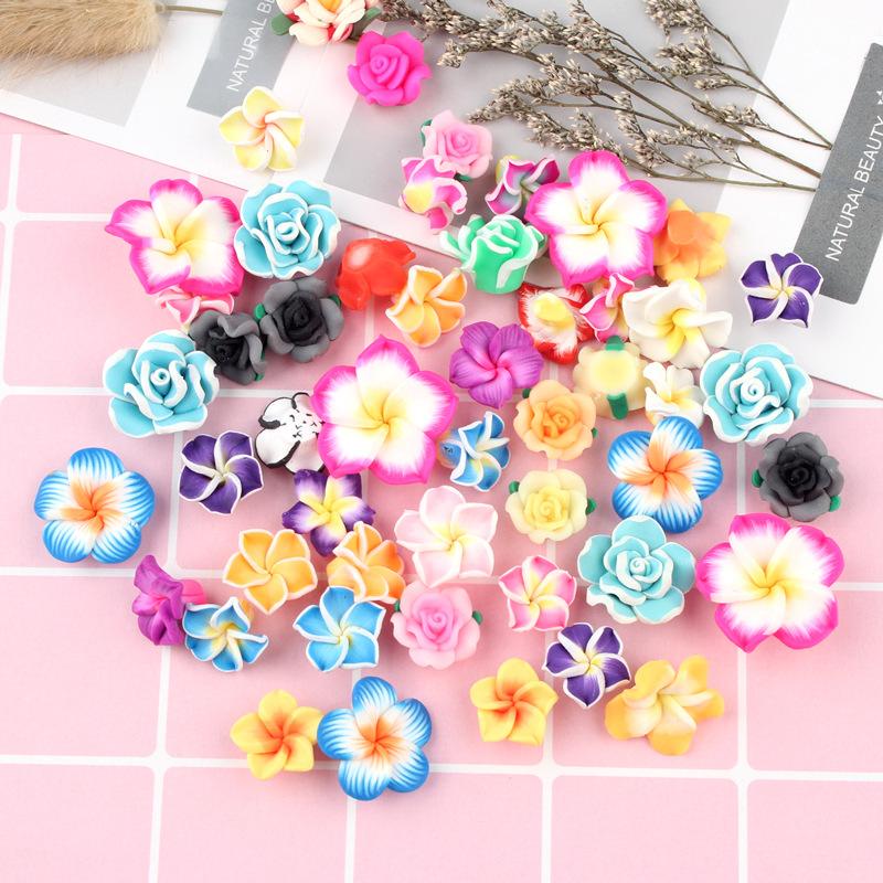 100pcs/bag Hot Sale Lovely Polymer Clay Flower Craft Phone Case Jewelry Making Diy Accessories