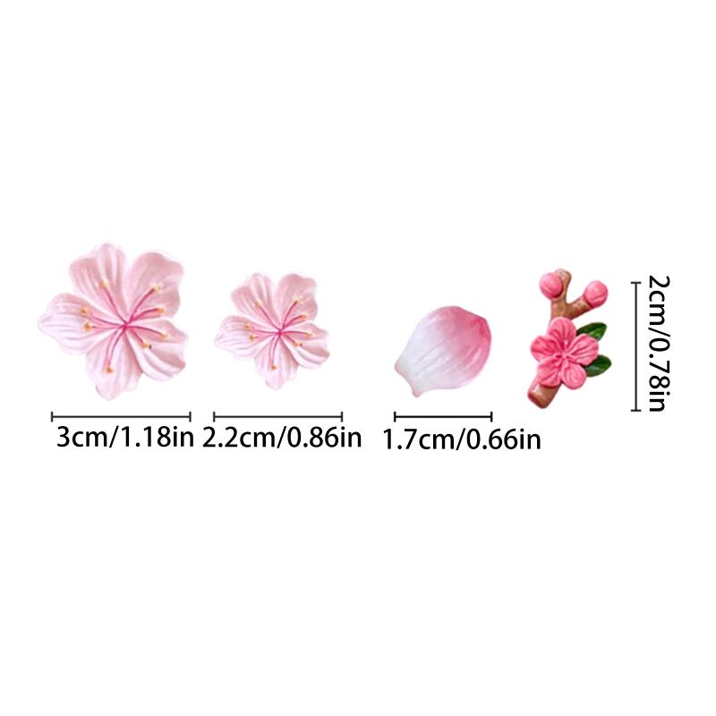 8/16/24/32Pcs 3D Cherry Blossom Car Sticker Covers Scratches Car Rear Decoration Ornament, Electric Car Diy Decoration Sticker