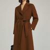 Women's Blazer Collar Wool Cashmere Blend Long Coat